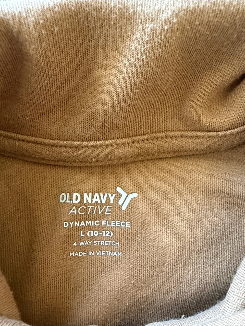 Old Navy Two-Tone Zip Pullover in Tan and White